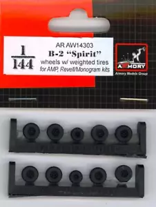 Armory Models 1/144 NORTHROP GRUMMAN B-2 SPIRIT WEIGHTED WHEEL SET Resin Set - Picture 1 of 1