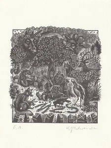 Exlibris-HANS-JOACHIM BEHRENDT-For Martin Z Schröder-Michel de Montaigne-Opus 16 - Picture 1 of 1