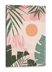 Tropical Sunset Canvas Print, Modern Abstract Home Decor Art - Picture 1 of 17