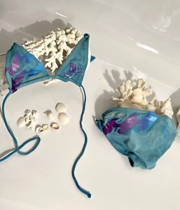 Billabong Billie Girl Bikini Blue Size 7 - Picture 1 of 12