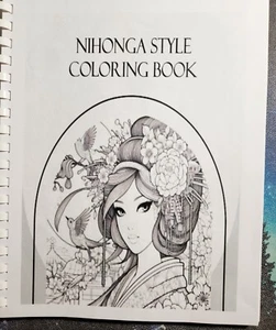 Nihonga Art - Style Coloring Book Handmade - Picture 1 of 10