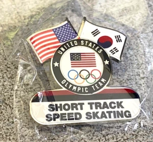 New Olympic Game Pin 2018 PyeongChang Team USA Short Track Speed Ice Skating Pin - Picture 1 of 2