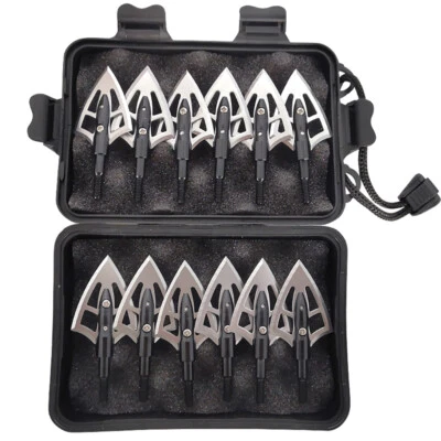 Archery Hunting Arrowheads Blade Broadheads 100gr Crossbow Bow Sharp Arrow Tips - Image 1 of 4