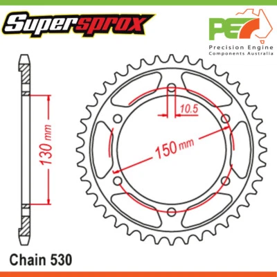 Brand New * Supersprox * Rear Sprocket To Suit YAMAHA GTS1000A 1000cc - Imagem 1 de 4