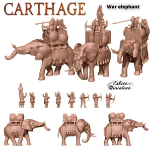 Ancient Carthaginian War Elephants Set (3D PRINTED) - Picture 1 of 1