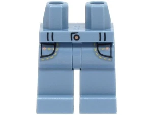 LEGO Leg Legs For Minifigure Sand Blue Jeans Pocket Button - Picture 1 of 1