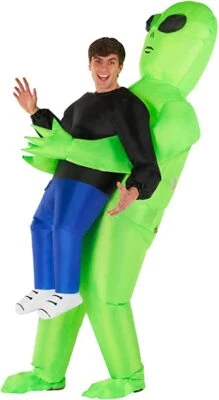 Inflatable Green Alien Pick Me Up Costume Adult Fancy Dress Stag Party Halloween - Image 1 of 4