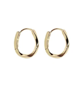 Minimalist Dainty Gold Hoop Earrings Ladies 9ct Huggie 1.5CM 925 - Picture 1 of 5