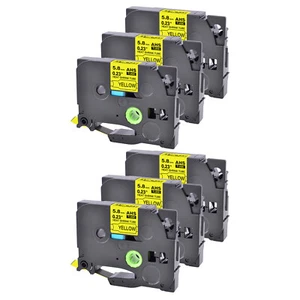 6x Compatible Brother HSe-611 Cartouche 5.8mm gaine thermorétractable jaune - Afbeelding 1 van 5