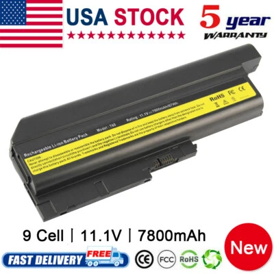 T500 W500 R500 9 Cell Battery for IBM Lenovo ThinkPad T61 T61p T60 R61 R61i R60 - Image 1 of 4