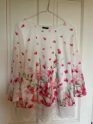 STUNNING ROMAN FLORAL MULTICOLOURED TOP JUMPER  UK 14 - Image 1 of 4