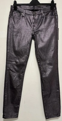 7 for All Mankind Women's ‘the Skinny’ Metallic Low Rise Stretch Jeans W30 L30 - Image 1 of 4