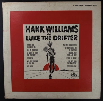 HANK WILLIAMS 1955 "LUKE THE DRIFTER" MGM E3267 YELLOW LABEL - 1st  EDITION RARE - Image 1 of 4