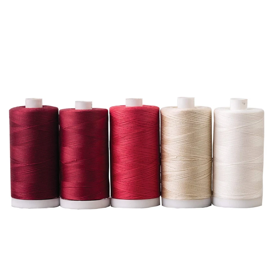 100% Cotton Thread Sets - 1200 Yard Spools (Set of 5 - Redwork) - Image 1 of 1