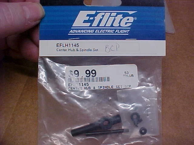 E-FLITE EFLH1145 = CENTER HUB & SPINDLE SET: BCP (NEW) - Image 1 of 1