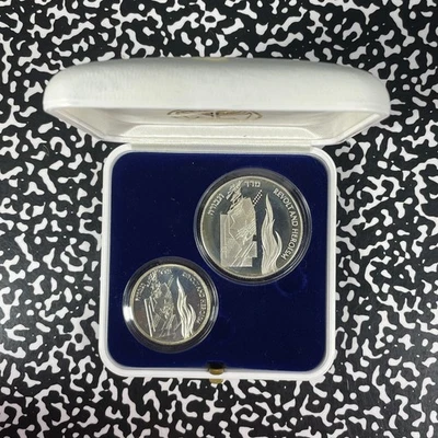 1993 Israel 2x Coin Proof Set Lot#B3040 Silver! With Case & C.O.A. - Image 1 of 4
