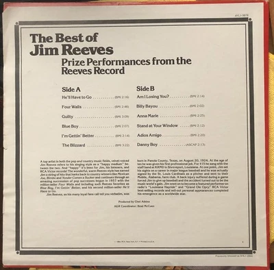 Jim Reeves - The Best Of Jim Reeves - Vinyl Record - Image 1 of 3