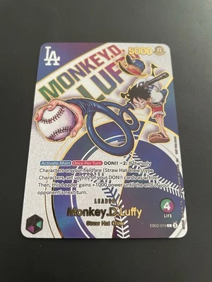 Monkey.D.Luffy Leader EB02-010 Back RED LA Dodgers One PIece Night 2024 - PROXY - Immagine 1 di 3
