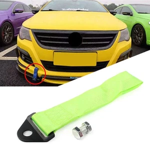 Rennwagen Abschleppgurt Gurtseil Rally Hook Universal Heck-/Frontstoßstange Grün - Picture 1 of 4