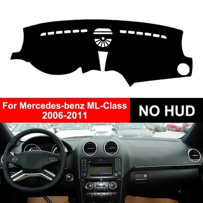 Alfombrilla de cuero negro para Mercedes-Benz Clase ML 2006-2015 alfombrilla de tablero Foto 1 de 4