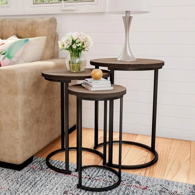 Nesting Tables - Set of 3 Round Side Tables for Living Room, Bedroom, or Home... - Image 1 of 4
