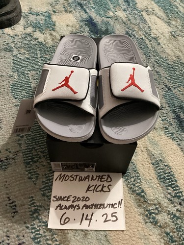 DS 2024 Nike Air Jordan Hydro Retro 3 Bianco Grigio Cemento Rosso Fuoco Uomo Taglia 7