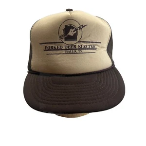 Forked Deer Electric Trucker Cap Hat Foam Rope Snapback Advertising By George - Picture 1 of 7