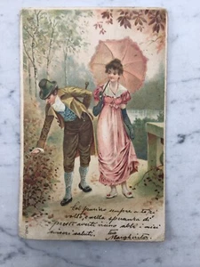 VECCHIA CARTOLINA INNAMORATI OLD POSTCARD - Picture 1 of 2