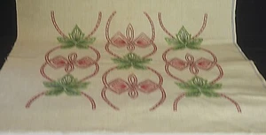 Antique Arts and Crafts Hand Embroidered Square Panel  VV644 - Picture 1 of 4