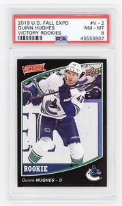 2019 Upper Deck Fall Promotion (Fall Expo) Victory Rookie V-2 Quinn Hughes PSA 8 - Picture 1 of 2