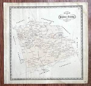 Bridgen Atlas 1864 Antique Colored Map Providence Township Lancaster PA VG- - Picture 1 of 3