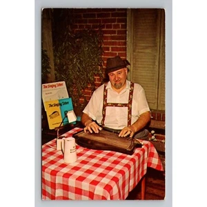 VTG Postcard Mr. Willie Dittrich Playing Zither Germany Master's Gift Shop unpos - Picture 1 of 2