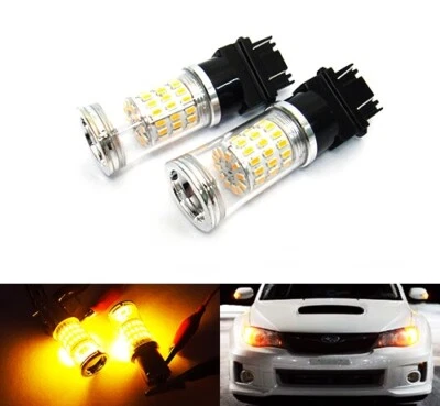 2x Amber 180 3157 P27/7W 182 Reflector Bulb 60 LED Side Indicator Tail Light DRL - Image 1 of 4