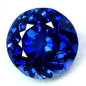 Natural Blue Sapphire Flawless 40 Ct Round Cut Certified Loose Gemstone - Picture 1 of 7