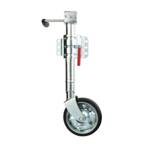 8" Jockey Wheel Double Clamp - Side Wind, 750lbs, Steel Wheel, Adjustable Bracke - Picture 1 of 1