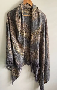 Genuine Vintage Boho Festival Batik Print Sarong with Fringe - Large 115 x 160cm - Picture 1 of 6
