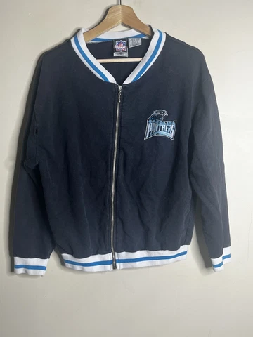 Vintage Carolina Panthers Full Zip Jacket Women’s Size Medium Black Cover