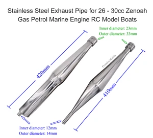 Tubo de escape de acero inoxidable para 7/8 cabezal 26-30cc Zenoah motor de gasolina barco de radiocontrol - Imagen 1 de 13