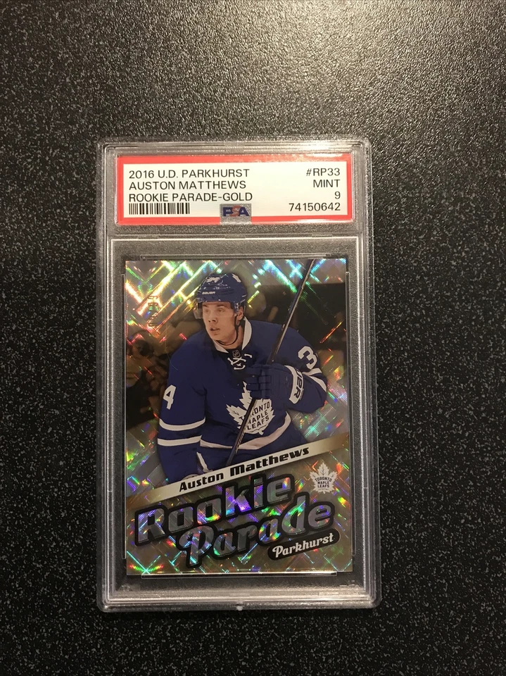 Auston Matthews 2016 U.D. Parkhurst Rookie Parade Gold 99/99 PSA 9 #RP33 - Image 1 of 3