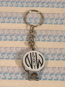 Norfolk & Western Railway Company Keychain NAIL CLIPPER Black Silver Tone VTG - Picture 1 of 4