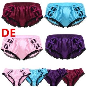 DE Herren Tanga Sissy Dessous Satin Schwul Slips Low Rise Höschen Unterwäsche - Picture 1 of 59