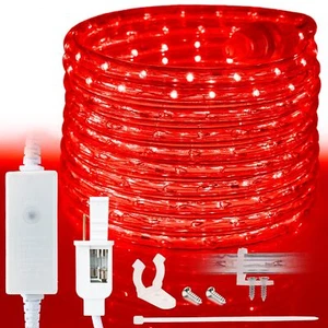 Red 8-Mode LED Outdoor Waterproof Rope Light 10' 25' 50' 100' 150' 300' ft - Picture 1 of 9