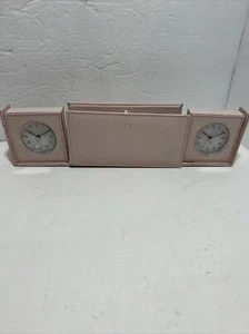 Laether Dual Time Clock pink on box - Picture 1 of 8
