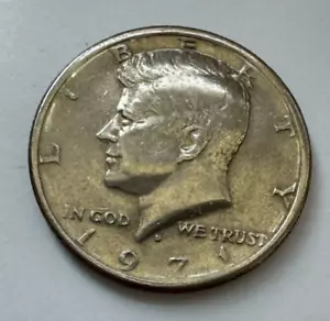 1971 D Kennedy Half dollar Error Very weak strike: 1971 HALF DOLLAR Weak FG - Picture 1 of 8