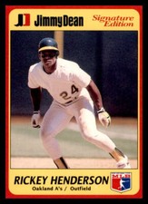 1991 Jimmy Dean #17 Rickey Henderson Oakland Athletics