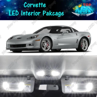 Kit de paquete de luces LED interiores blancas para Chevy Chevrolet Corvette C6 2005-2013 Foto 1 de 4