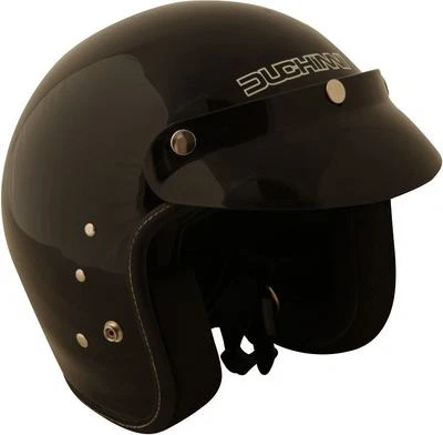 Duchinni D501 Motorrad Helm Offen Glanz Schwarz Crash Deckel Scooter Motorrad - Bild 1 von 2