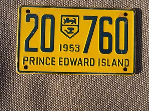 1953 Prince Edward Island Wheaties Miniature Cereal Bicycle License Plate 20-760 - Picture 1 of 2
