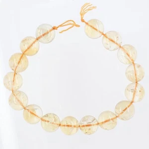 16pc Natural Citrine Round Beads 12mm 7.5" #62044 - Picture 1 of 1