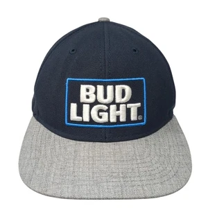 Bud Light Snapback Hat Blue One Size Adjustable Colorblock 6 Panel - Picture 1 of 10